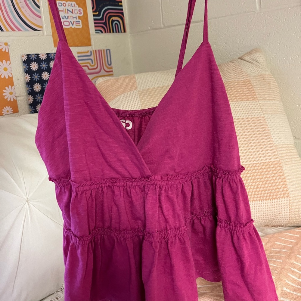 PURPLE FLOWY CROP TOP